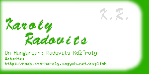 karoly radovits business card